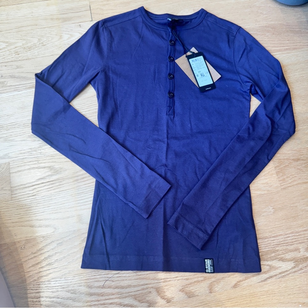 G-Star Blue Henley Shirt